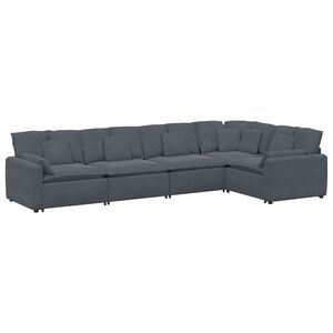 Sof&aacute; modular con cojines vidaXL terciopelo gris oscuro