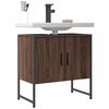 vidaXL Armario lavabo ba&ntilde;o madera ingenier&iacute;a roble marr&oacute;n 60x33x60 cm