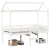 vidaXL Cama alta con techo madera maciza de pino blanco 80x200 cm