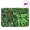 Valla de plantas artificiales 6 uds verde 40x60 cm