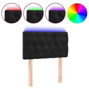 vidaXL Cabecero con LED de terciopelo negro 80x7x78/88 cm