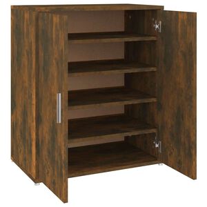 vidaXL Zapatero madera contrachapada roble ahumado 60x35x70 cm