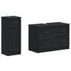 vidaXL Juego de gabinete de ba&ntilde;o de 2 piezas UTRECHT Negro