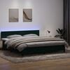 vidaXL Cama box spring con colch&oacute;n y LED terciopelo verde oscuro 180x220 cm