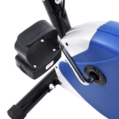vidaXL Bicicleta estática con resistencia de cinta azul