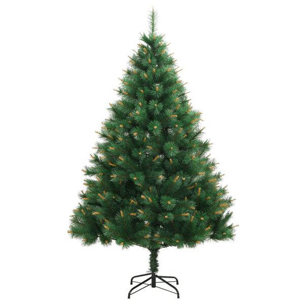 vidaXL &Aacute;rbol de Navidad artificial con bisagras y soporte 210 cm