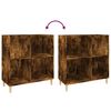 vidaXL Mueble discos madera contrachapada roble ahumado 84,5x38x89 cm