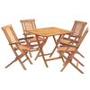 vidaXL Juego de bistro de jard&iacute;n plegable de 5 piezas Natural