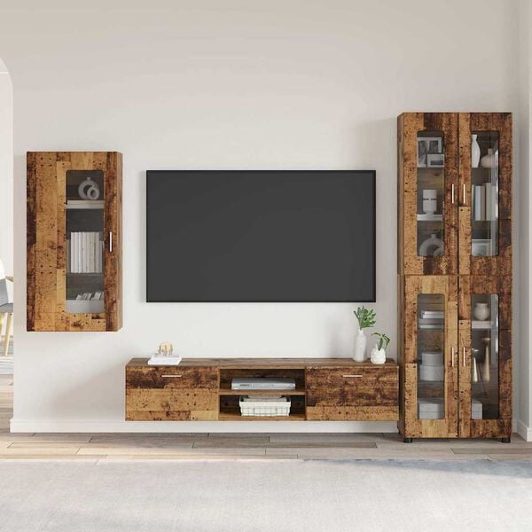 vidaXL Conjunto de mueble de TV con caj&oacute;n FLORIN Madera vieja