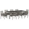 vidaXL Conjunto de Comedor de Jard&iacute;n 9 pcs Gris rat&aacute;n sint&eacute;tico