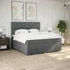 vidaXL Cama box spring con colch&oacute;n tela gris oscuro 200x200 cm