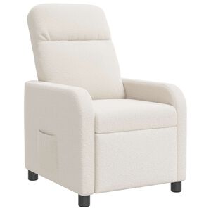 vidaXL Recliner Crema Boucl&eacute;