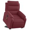 vidaXL Sillón de masaje eléctrico reclinable elevable tela rojo tinto