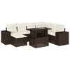 vidaXL Set sof&aacute;s de jard&iacute;n 8 piezas y cojines rat&aacute;n sint&eacute;tico marr&oacute;n