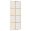 vidaXL Puerta corredera dorada vidrio ESG esmerilado aluminio 90x205cm