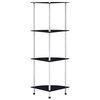 vidaXL Estanter&iacute;a 4 niveles cristal templado negro 30x30x100 cm