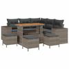 vidaXL Conjunto de sof&aacute; de jard&iacute;n 9 uds. Gris rat&aacute;n sint&eacute;tico