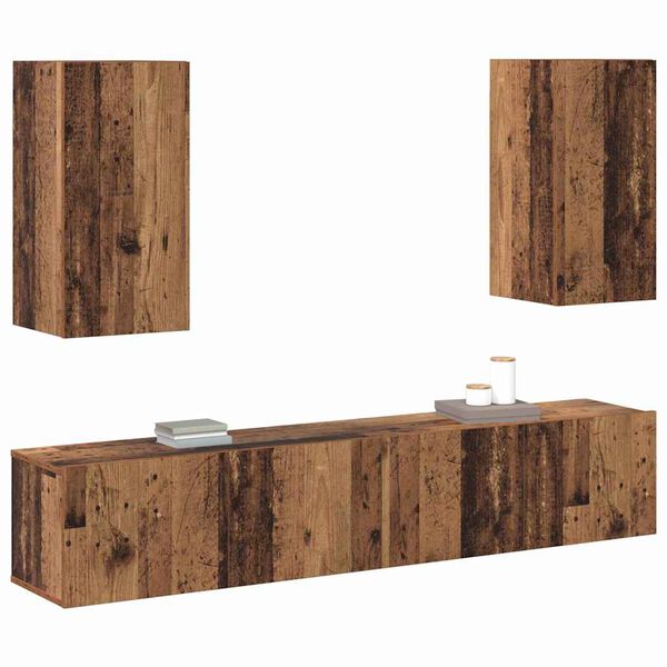 vidaXL Conjunto de mueble de TV 4 pcs Madera envejecida