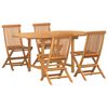 vidaXL Conjunto de Comedor de Jard&iacute;n 5 pcs Marr&oacute;n
