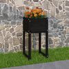 vidaXL Jardinera madera maciza de pino negro 40x40x81 cm