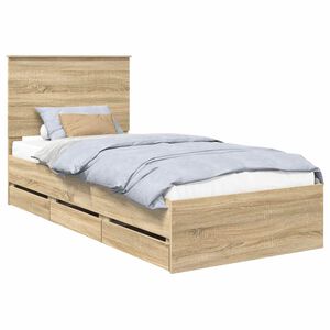 vidaXL Estructura de cama Roble Sonoma 90 x 200 cm Madera Ingenieril
