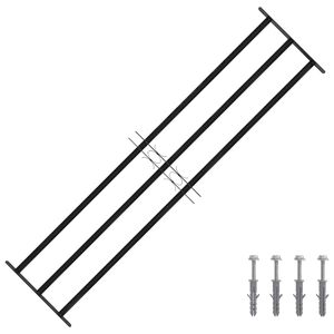 vidaXL Rejilla de Ventana Negro 174 x 45 cm