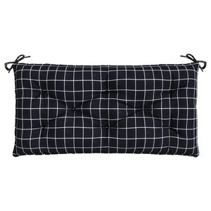 vidaXL Coj&iacute;n para banco de jard&iacute;n tela a cuadros negro 110x50x7 cm