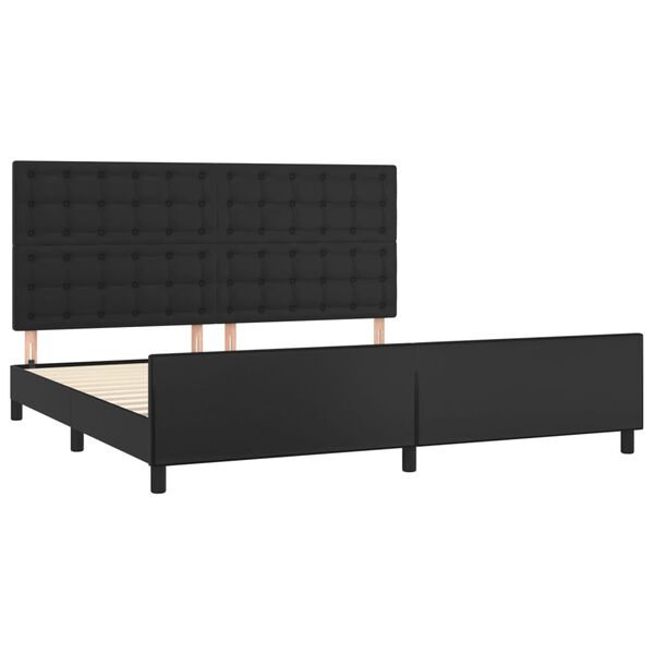 vidaXL Estructura de cama sin colch&oacute;n cuero sint&eacute;tico negro 200x200 cm