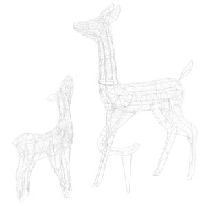 vidaXL Familia de renos de Navidad acr&iacute;lico blanco fr&iacute;o 160 LEDs