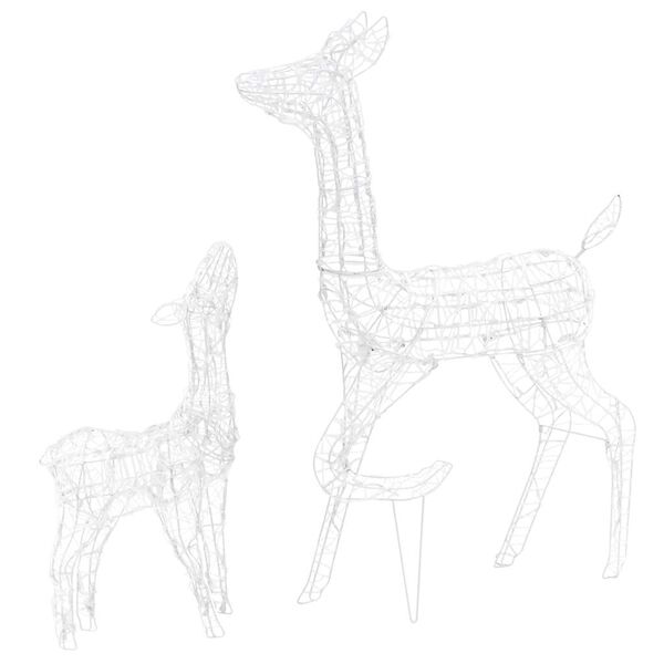 vidaXL Familia de renos de Navidad acrílico blanco frío 160 LEDs