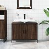 vidaXL Armario lavabo ba&ntilde;o madera ingenier&iacute;a roble marr&oacute;n 80x30x60 cm