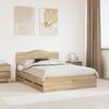 vidaXL Estructura de cama Roble Sonoma 140 x 200 cm Madera Ingenieril