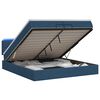vidaXL Cama tipo otomana con colch&oacute;n y LED Azul 200 x 200 cm Tela