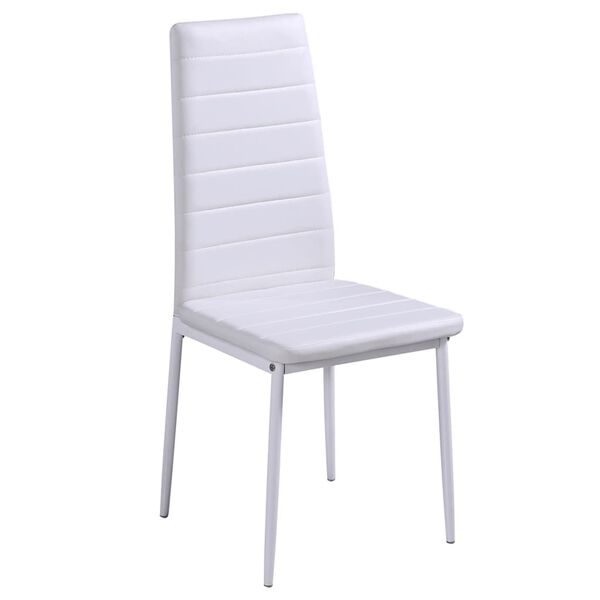 vidaXL Juego de mesa de comedor de 7 piezas en blanco y negro