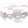 vidaXL Conjunto de sof&aacute; de jard&iacute;n con coj&iacute;n 10 pcs Beige y Gris Claro
