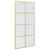 vidaXL Pared de Ducha Walk-in Dorado 100 x 195 cm vidrio templado