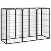 vidaXL Jaula perros 8 paneles acero recubierto polvo negro 50x100 cm