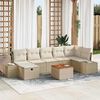 vidaXL Conjunto de sof&aacute;s de jard&iacute;n con coj&iacute;n 8 pcs Beige Polirat&aacute;n
