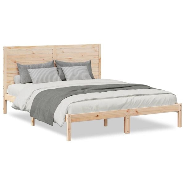 vidaXL Cama extralarga sin colchón madera maciza 160x220 cm