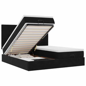 vidaXL Estructura de cama otomana colchones terciopelo negro 200x200cm