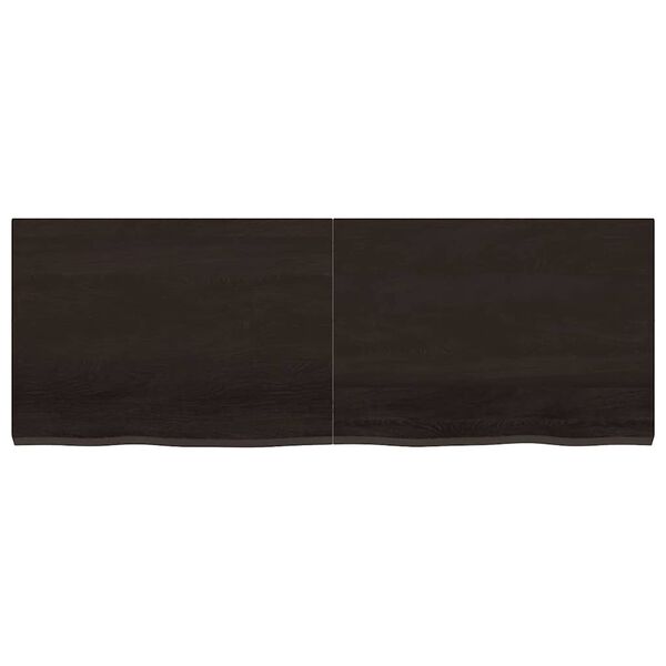 vidaXL Encimera de baño madera tratada marrón oscuro 140x50x(2-4) cm