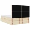 vidaXL Cama con almacenamiento y LED Crema 140 x 200 cm Poli&eacute;ster