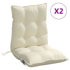 vidaXL Cojines para silla con respaldo bajo 2 uds tela Oxford crema