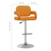 vidaXL Taburete de cocina de cuero sint&eacute;tico naranja