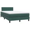 vidaXL Cama box spring con colch&oacute;n terciopelo verde oscuro 120x220 cm