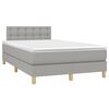 vidaXL Cama box spring con colch&oacute;n y LED tela gris claro 120x190 cm