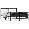 vidaXL Estructura cama sin colch&oacute;n con estribo metal negro 140x200 cm