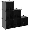 vidaXL Estanter&iacute;a de cubos con 6 compartimentos negro PP
