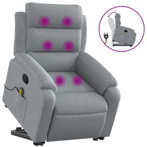 vidaXL Sill&oacute;n de masaje reclinable de pie de tela gris claro