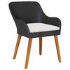 vidaXL Conjunto de Comedor de Jard&iacute;n 3 pcs Negro rat&aacute;n sint&eacute;tico